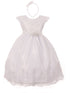 Rain Kids Little Girls White Hand Beaded Allover Lace Applique Baptism Dress 2-6 - SophiasStyle.com